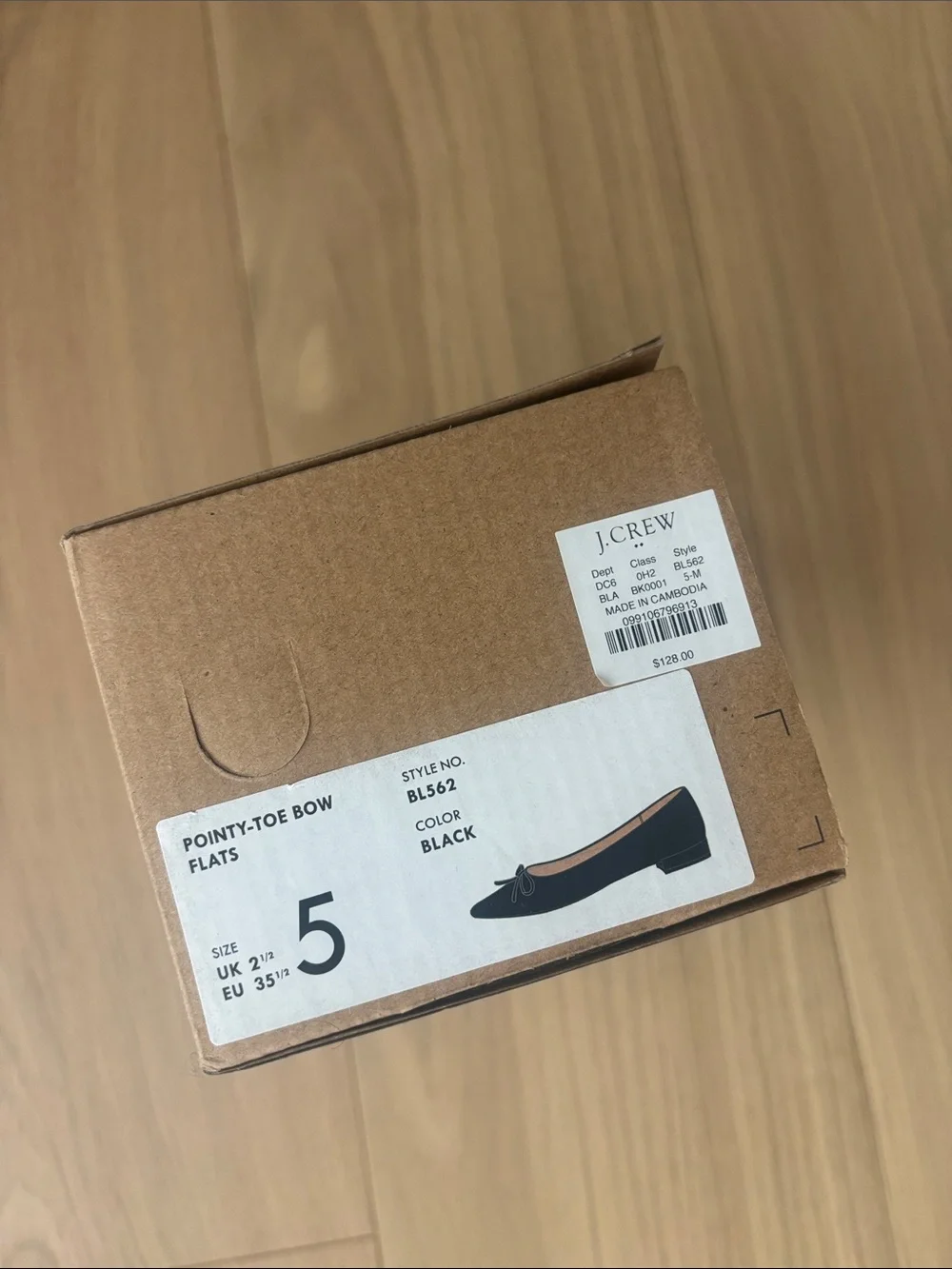 Black Pointed Bow Flats - Women